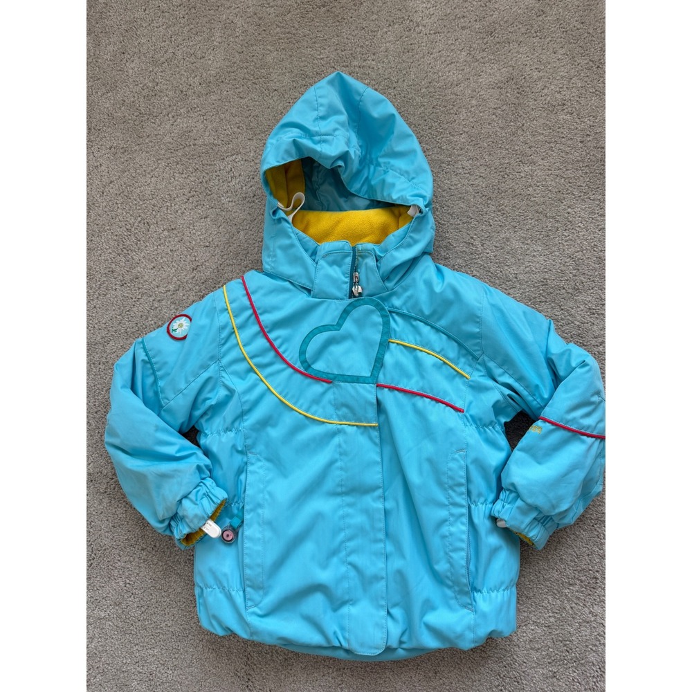 Obermeyer Vintage Kids Heart Ski Jacket Insulated Hooded Coat Size 5 w/gloves!